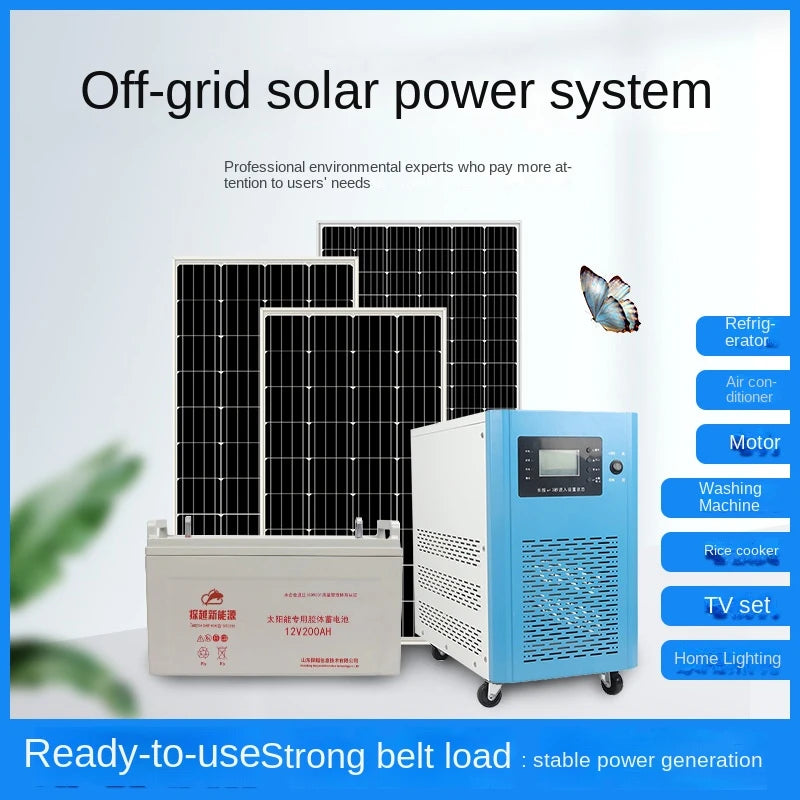 2000W Set 1 Off-grid Solar Complete Power Kit System for Home 220V 110V Solar Panel Generator Station for Electronic Appliance